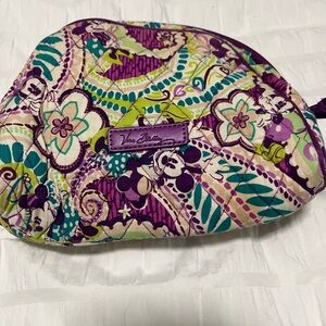 Disney x Vera Bradley Purple and Green Floral Cosmetic Bag EUC